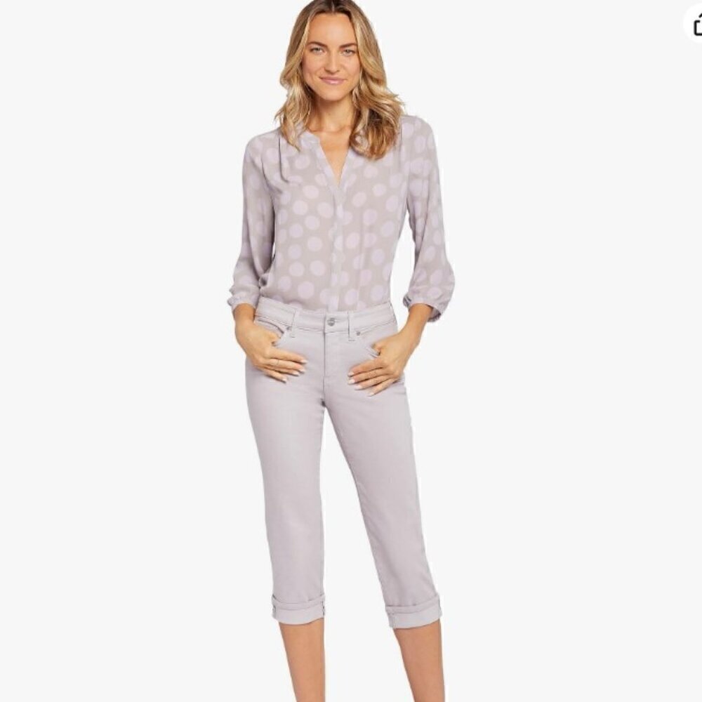 NYDJ Marilyn Crop Cuff Jeans in Pearl Grey‎ Women's NWT